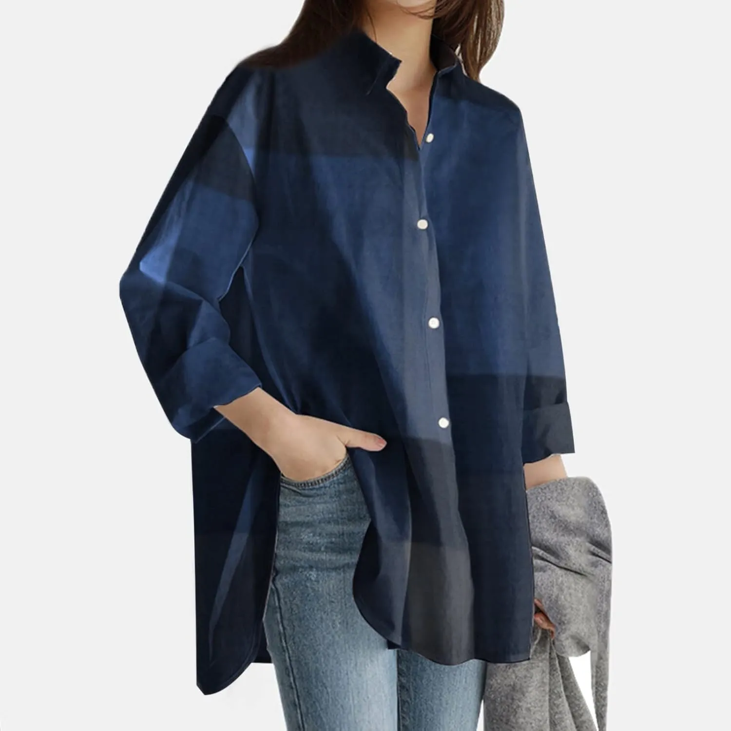 Cotton Linen Button Down Shirt for Women Women's Plus Casual Shirt Women's Blouse Womens Button Down Shirt Womens