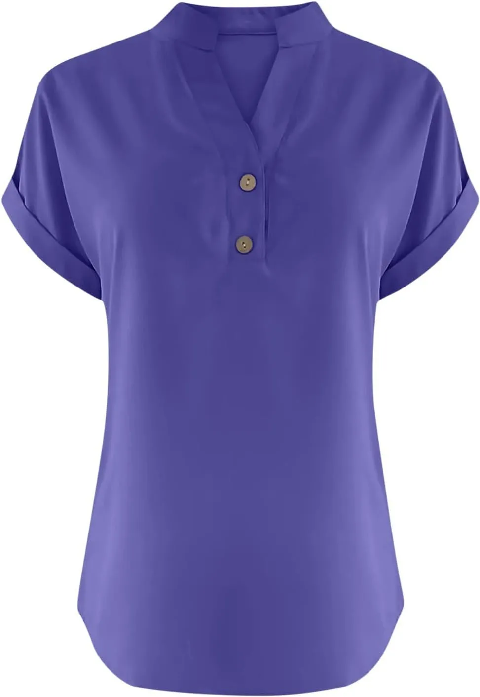 Cotton Linen for Women V Neck Button Down Tops Short Sleeve Basic Tee Summer Tops Casual Loose Solid Shirt Plus Size