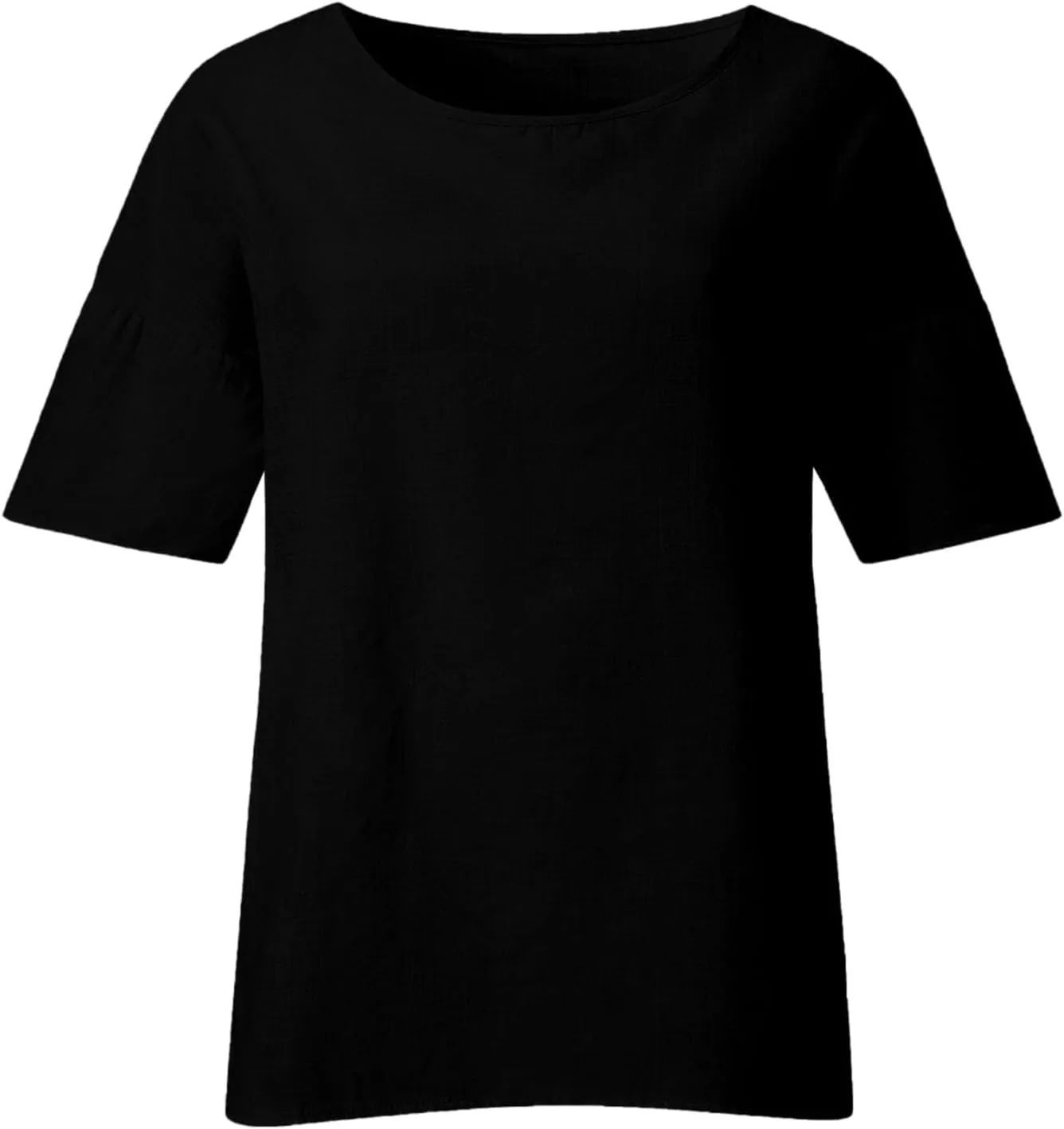 Cotton Linen Shirt for Women 2025 Vacation Summer Loose Fit Casual 3/4 Sleeve Tops Tshirt Cotton Blouse Basic Tees