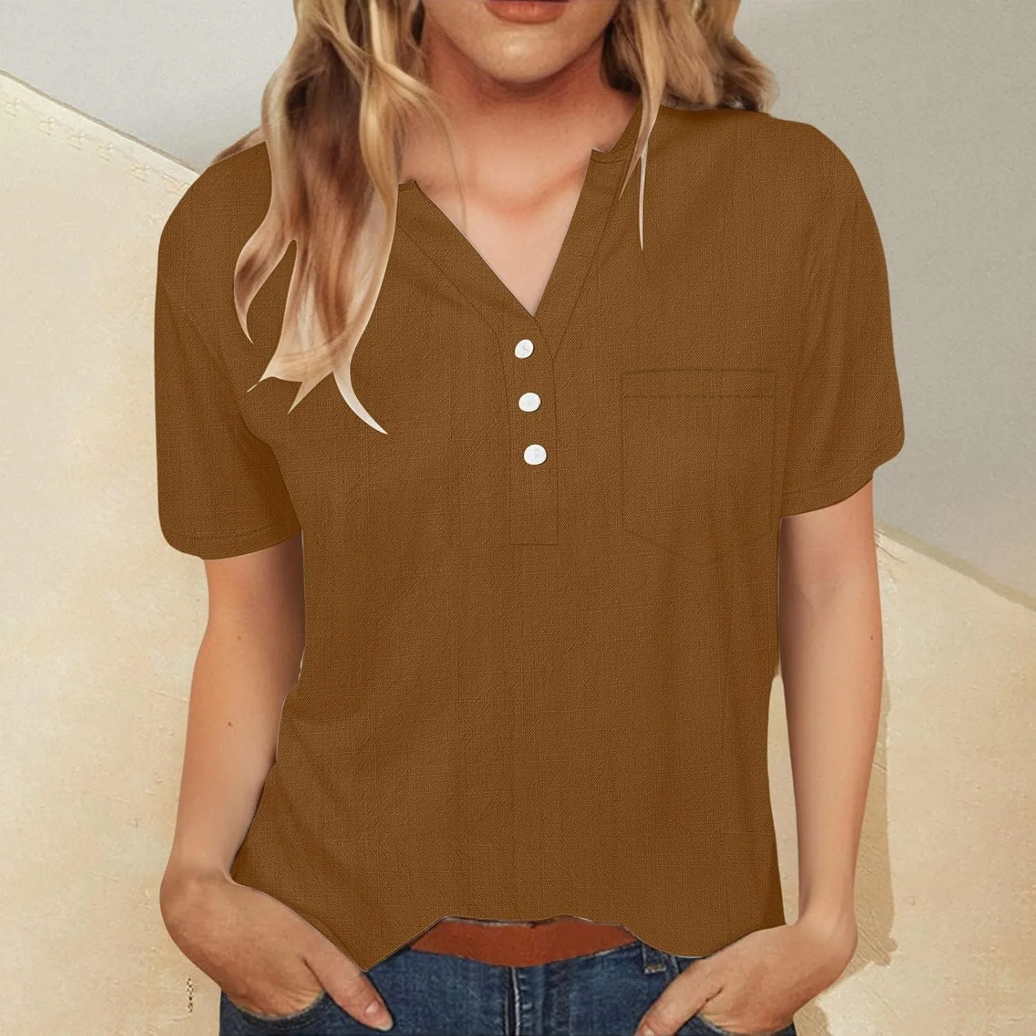 Cotton Linen Shirts for Women Summer Tops 2025 Short Sleeve Button Down Lightweight Blouses Beach Vacation Clothes