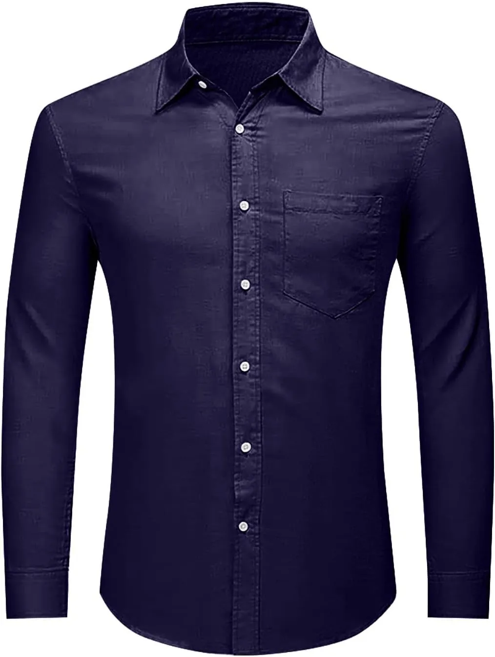 CRNTCEM Mens Long Sleeve Cotton Linen Shirts Lightweight Casual Button Down Collared Work Shirts Summer Outdoor Beach Blouses
