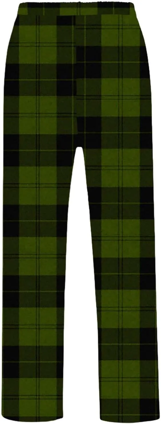 CRNTCEM Mens Plaid Pajamas Pants Straight Leg Lounge PJ Bottoms Pants Drawstring Cotton Sleepwear Flannel Checked Trousers