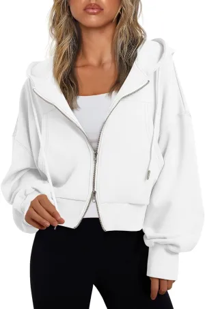 cropped jacket women Womens Zip Up Hoodies Cropped Sweatshirts Womens Zip Up Cropped Hoodies Hoodies for Women-A
