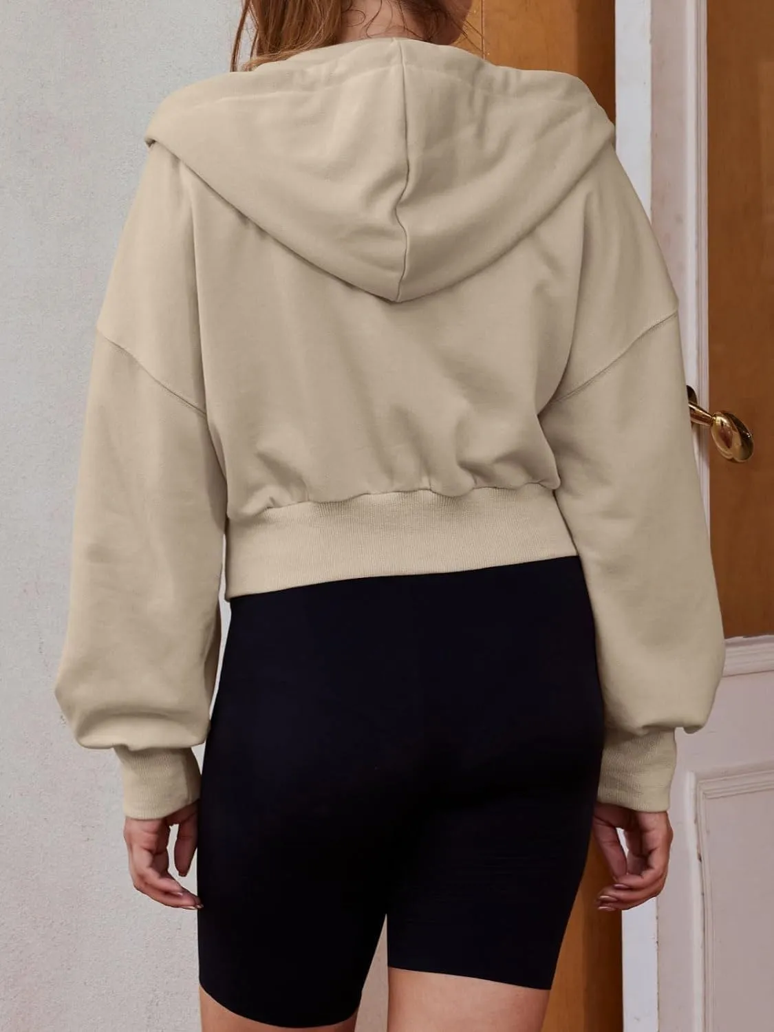 cropped jacket women Womens Zip Up Hoodies Cropped Sweatshirts Womens Zip Up Cropped Hoodies Hoodies for Women-A