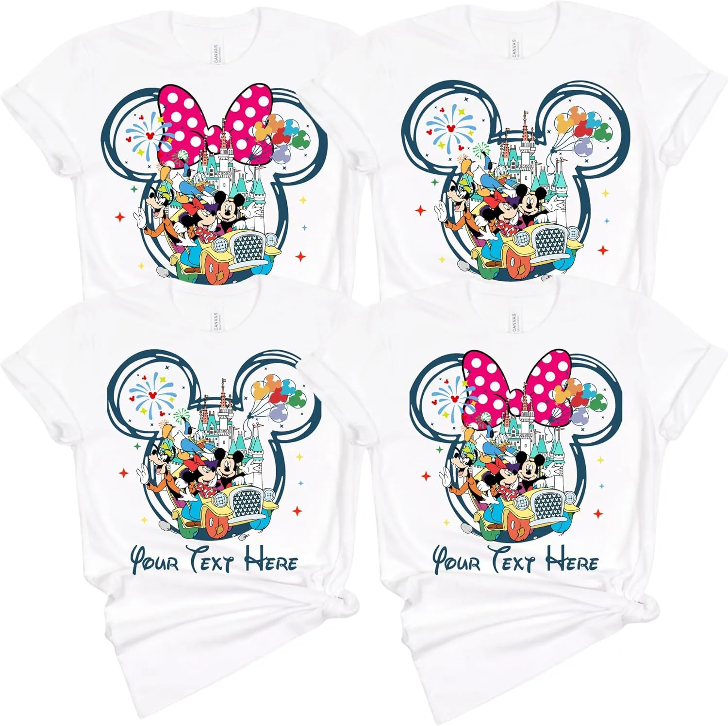 Custom Mickey Minnie T-Shirts Family Matching Mouse Shirts Customizable Vacation Tee Personalized Birthday Squad T Shirts