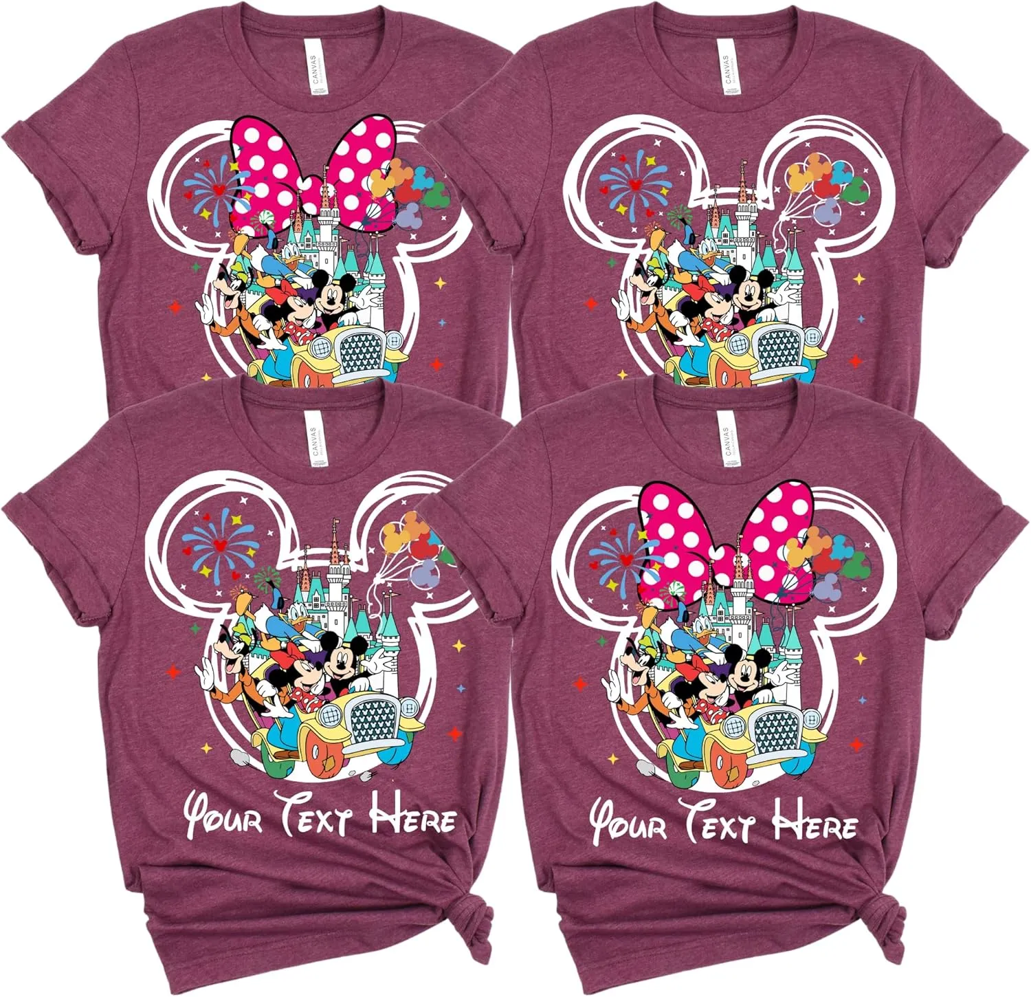 Custom Mickey Minnie T-Shirts Family Matching Mouse Shirts Customizable Vacation Tee Personalized Birthday Squad T Shirts