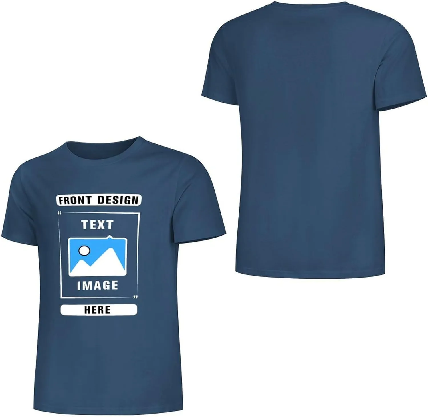 Custom T Shirts, Add Picture/Logo/Text Customized T Shirts for Men/Women Gifts, Personalized Unisex Crewneck Tee Shirt