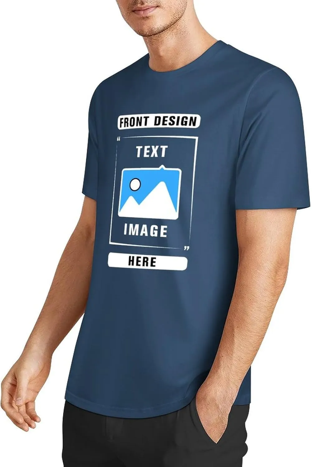 Custom T Shirts, Add Picture/Logo/Text Customized T Shirts for Men/Women Gifts, Personalized Unisex Crewneck Tee Shirt