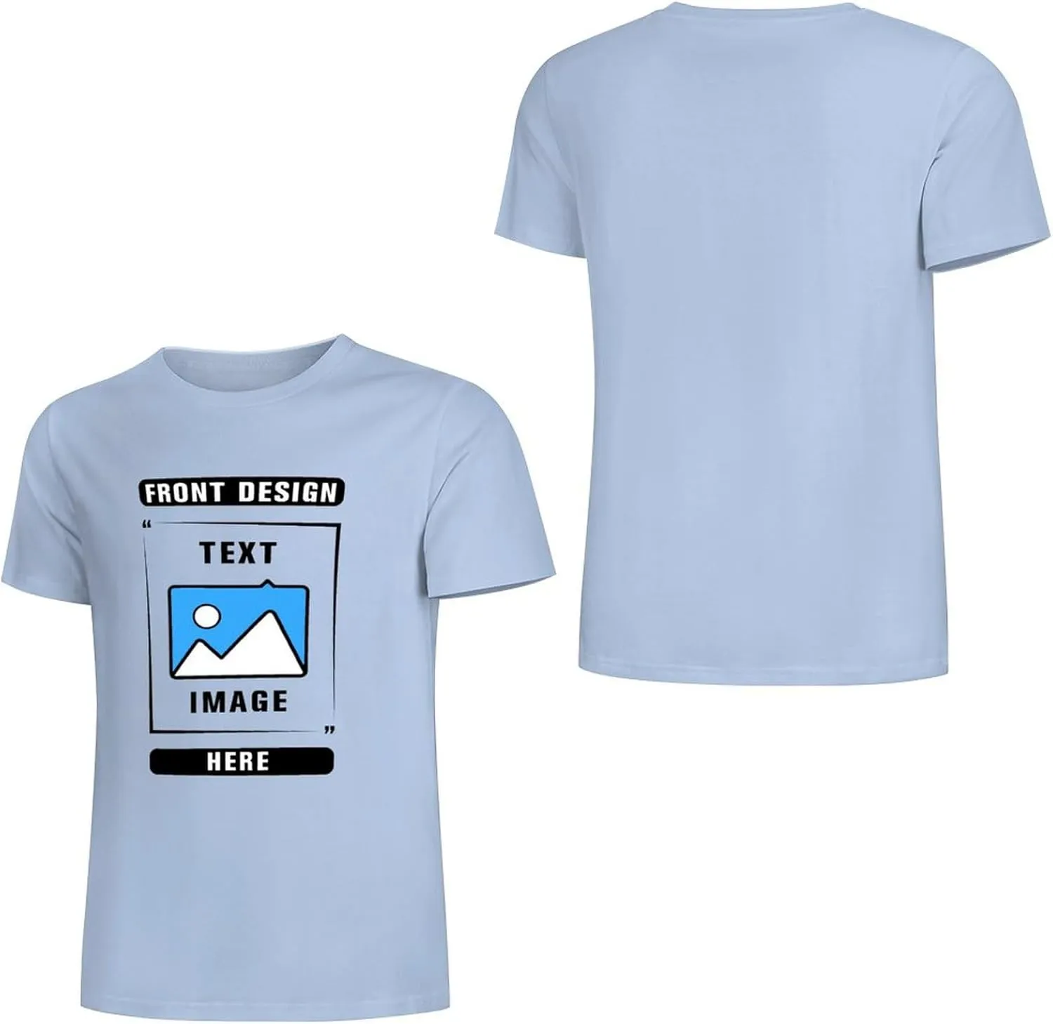 Custom T Shirts, Add Picture/Logo/Text Customized T Shirts for Men/Women Gifts, Personalized Unisex Crewneck Tee Shirt