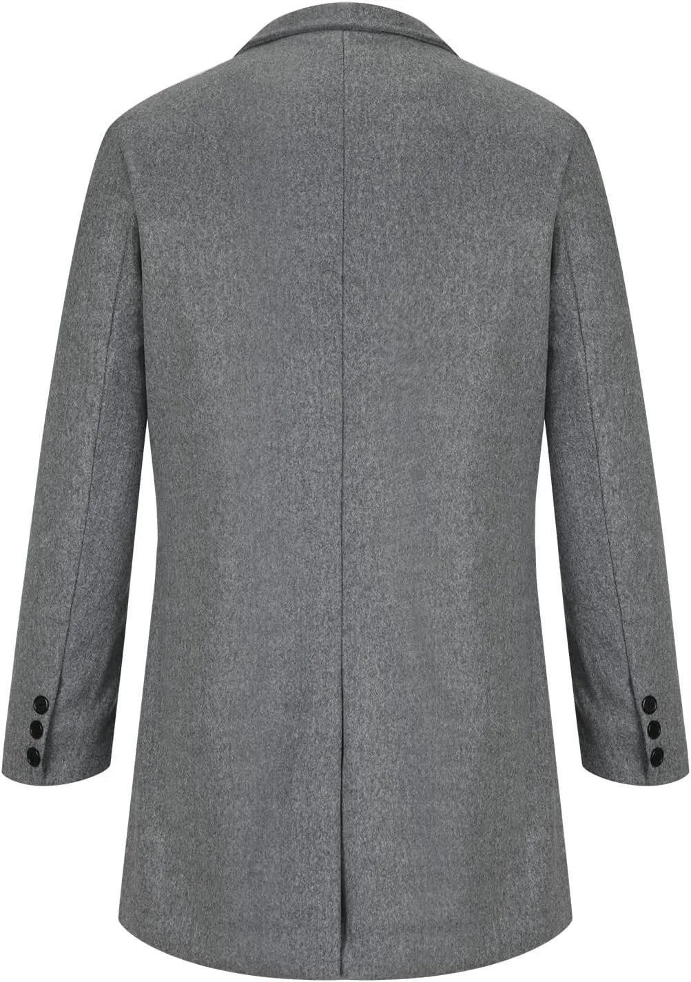 Dgoopd Men's Wool Blend Trench Coat Double Breasted Peacoat Notch Lapel Jacket Big and Tall Winter Coats Plus Size Overcoat