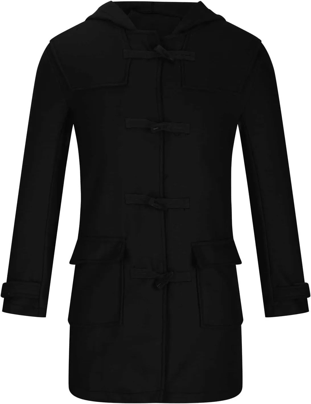 Dgoopd Men's Wool Blend Trench Coat Double Breasted Peacoat Notch Lapel Jacket Big and Tall Winter Coats Plus Size Overcoat