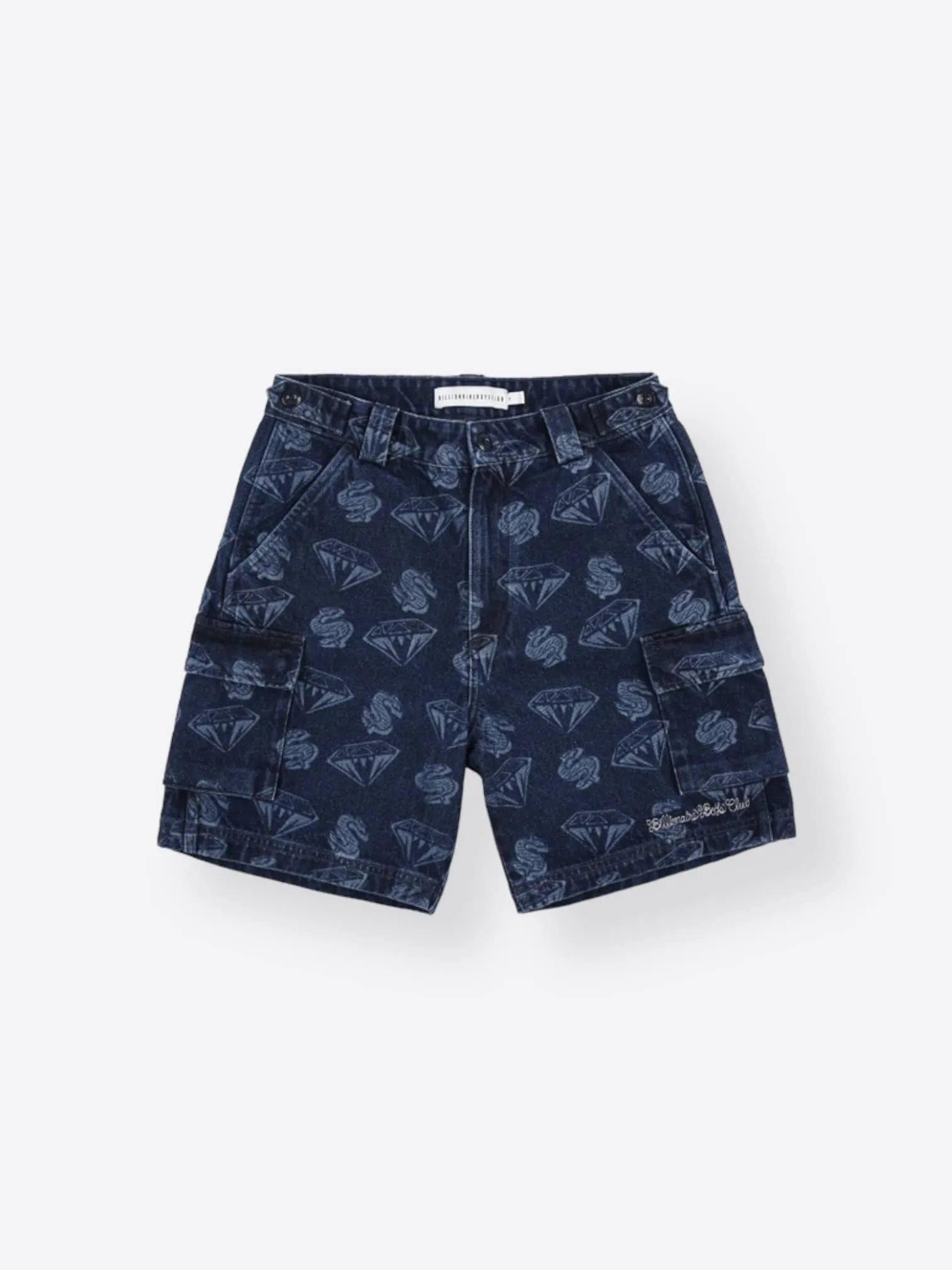 Diamonds And Dollars Printed Denim Shorts