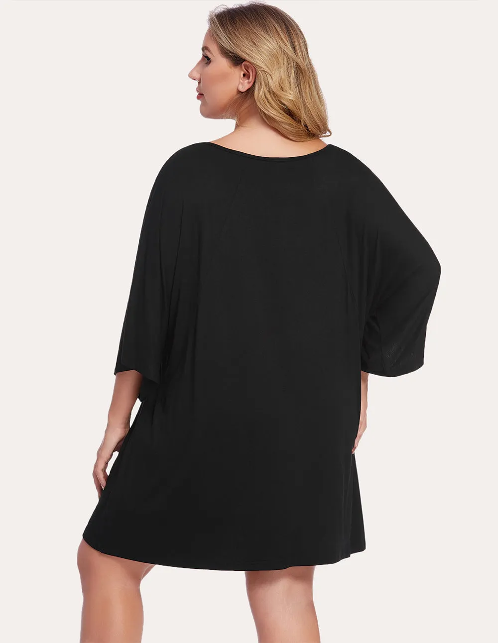 Ekouaer Batwing Sleeve Nightgown Night Dress (US Only)