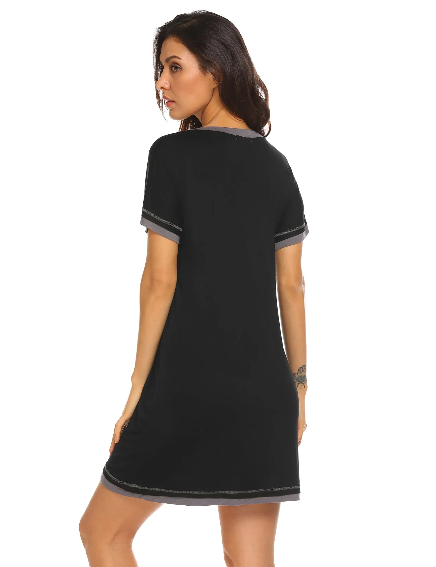 Ekouaer Short Sleeve V Neck Nightgowns (US Only)