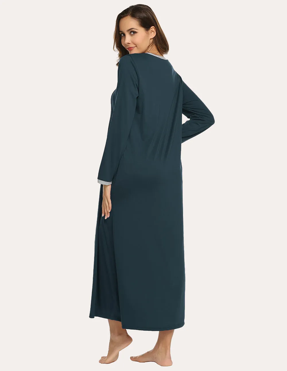 Ekouaer Women Front Pleated Nightgown (US Only)
