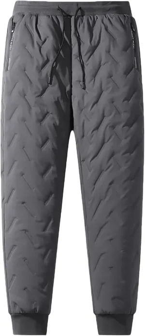 evzosrz Jolly Snow Pants,Mens Winter Warm Pants Fleece Lined Waterproof Pants Warm Bottoms Sweatpants Active Joggers Trousers