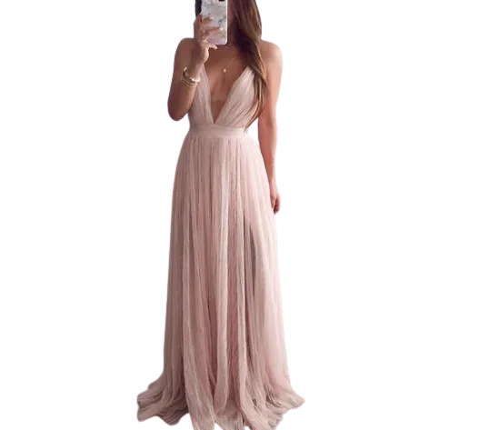 Fabina - Robe Longue Effet Voile
