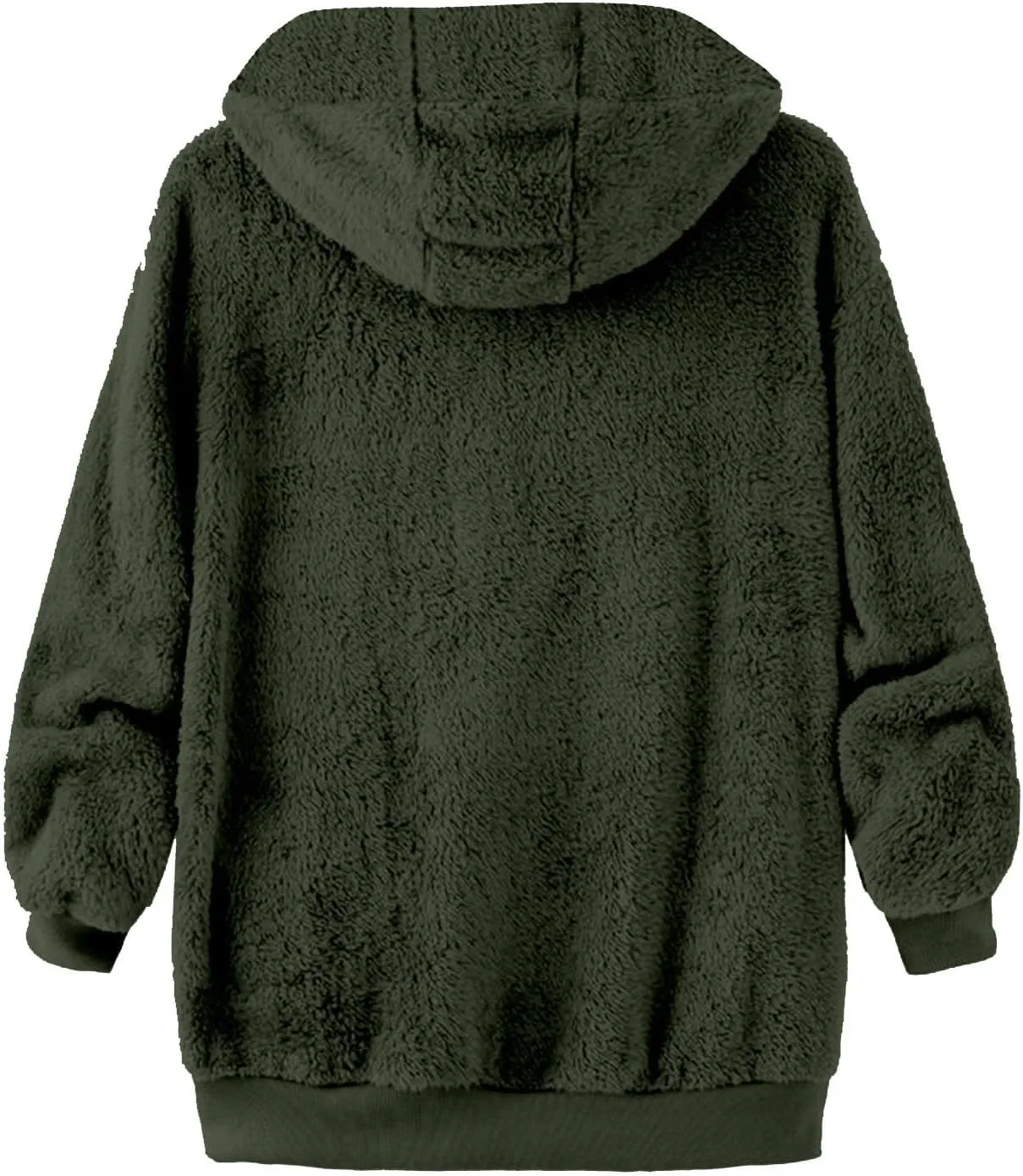 Fleece Jacket Men Fuzzy Zip up Hoodie Open Front Hooded Cardigan Faux Fur Coat Warm Fall Winter Jackets Thermal Outwear