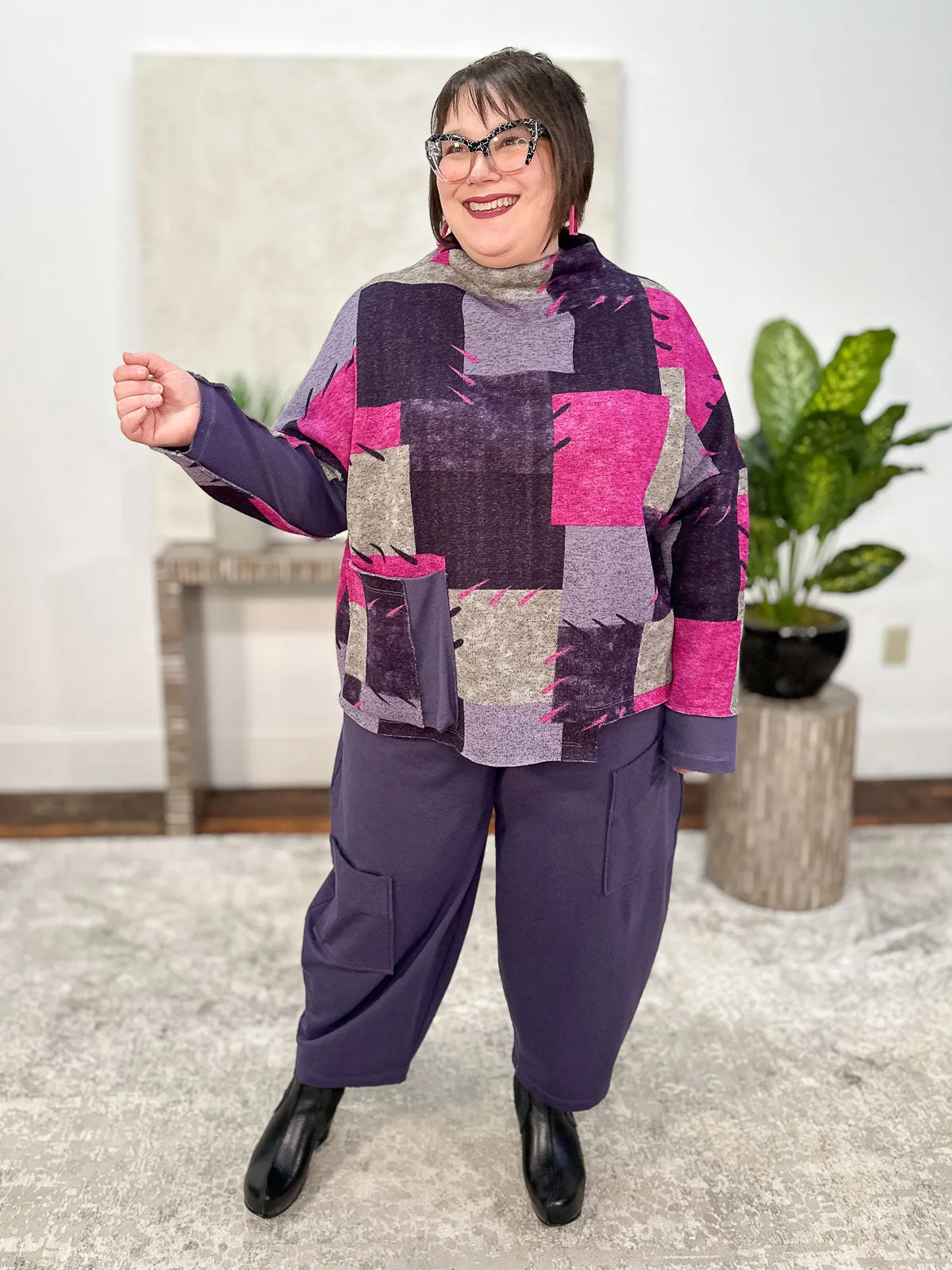 Fleece Zinnia Top, Magenta