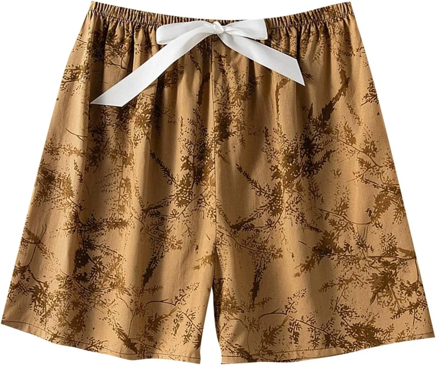 Floral Print Boxer Shorts for Women Comfy Summer Thin Elastic Waist Pjs Bottoms Loose Sleepwear Lounge Pajama Shorts