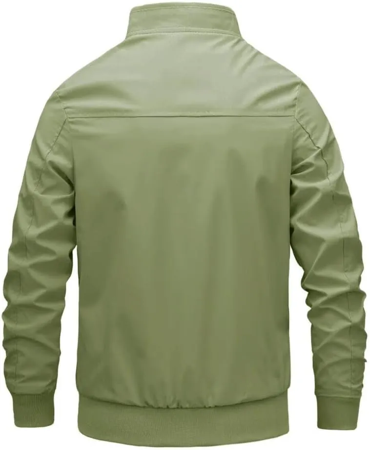 FMCHICO Men's Bomber Jacket Lightweight Spring Fall Windbreaker Casual Coats with Pockets