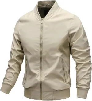 FMCHICO Men's Bomber Jacket Lightweight Spring Fall Windbreaker Casual Coats with Pockets