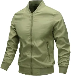 FMCHICO Men's Bomber Jacket Lightweight Spring Fall Windbreaker Casual Coats with Pockets