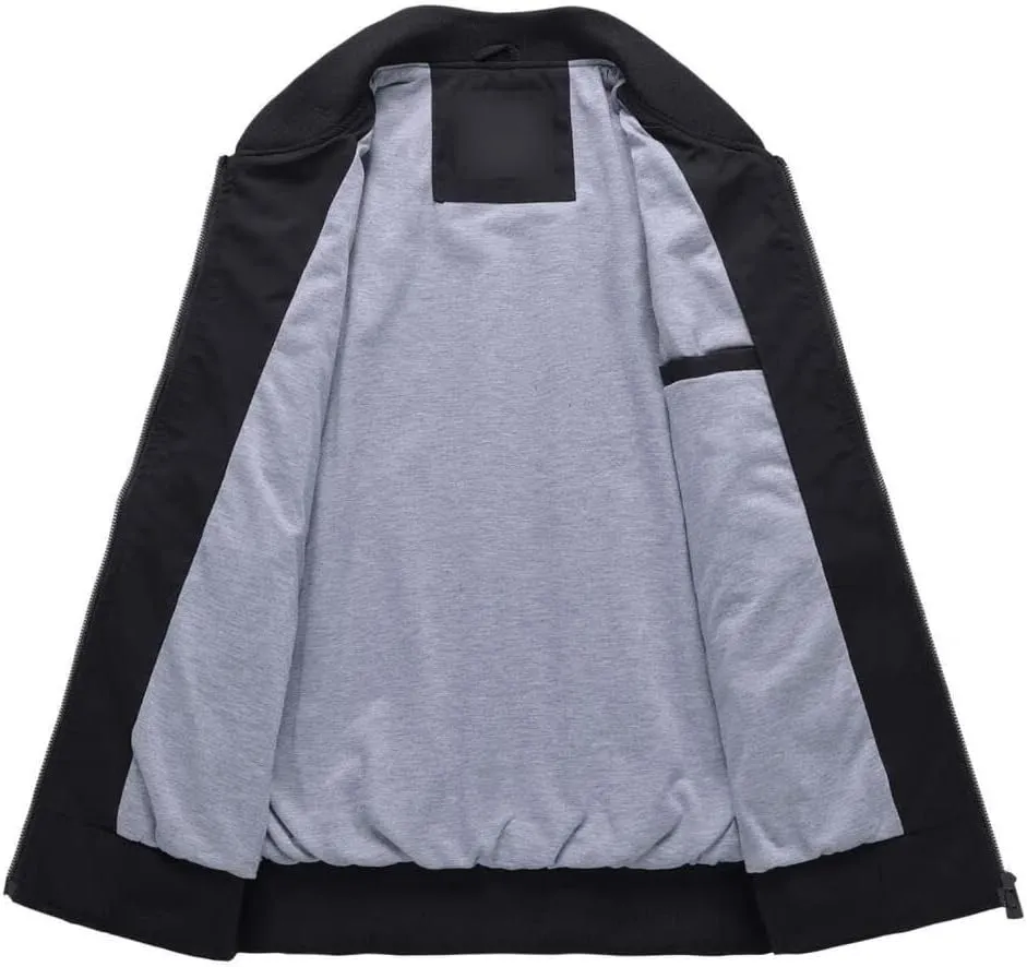 FMCHICO Men's Bomber Jacket Lightweight Spring Fall Windbreaker Casual Coats with Pockets