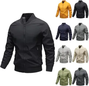 FMCHICO Men's Bomber Jacket Lightweight Spring Fall Windbreaker Casual Coats with Pockets