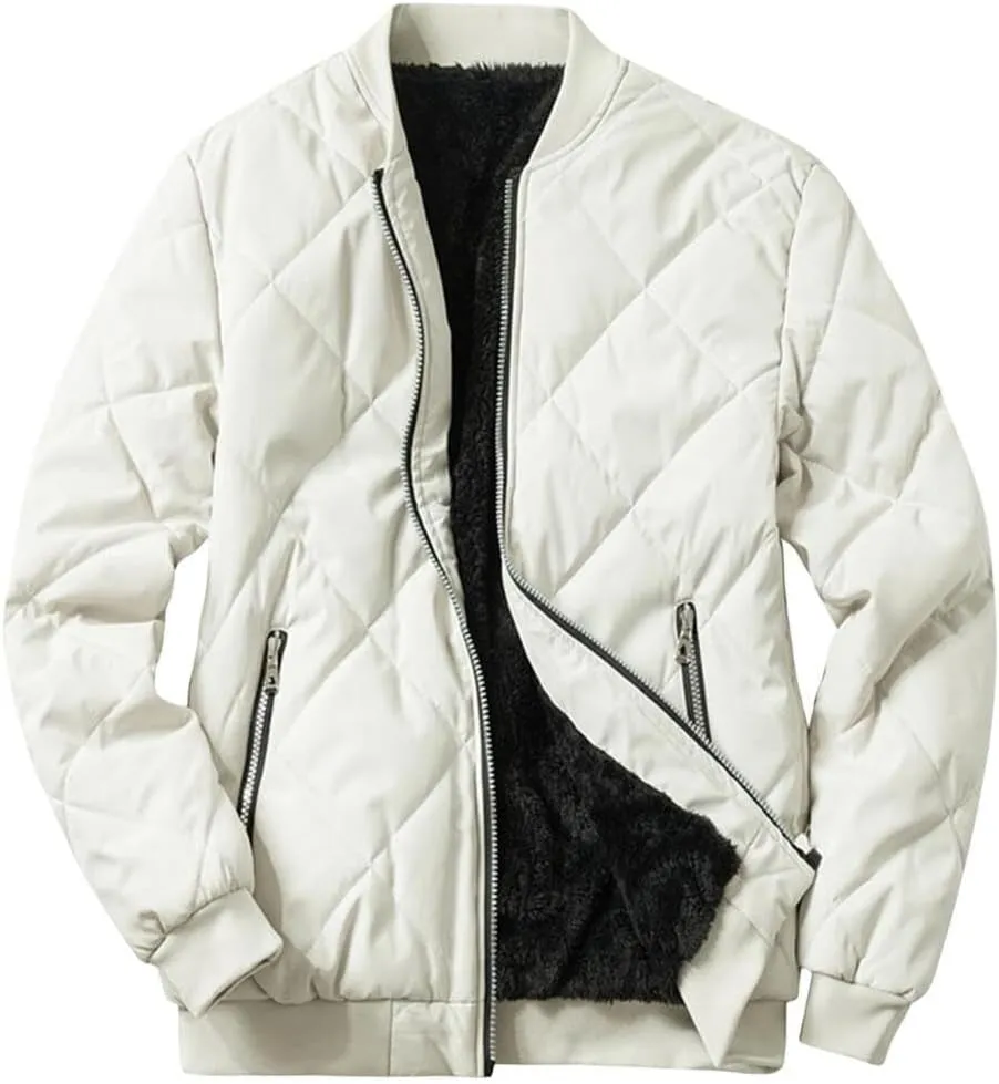 FMCHICO Men's Jacket  Lightweight Puffer Coat  Warm Padded Winter Jacket for Men