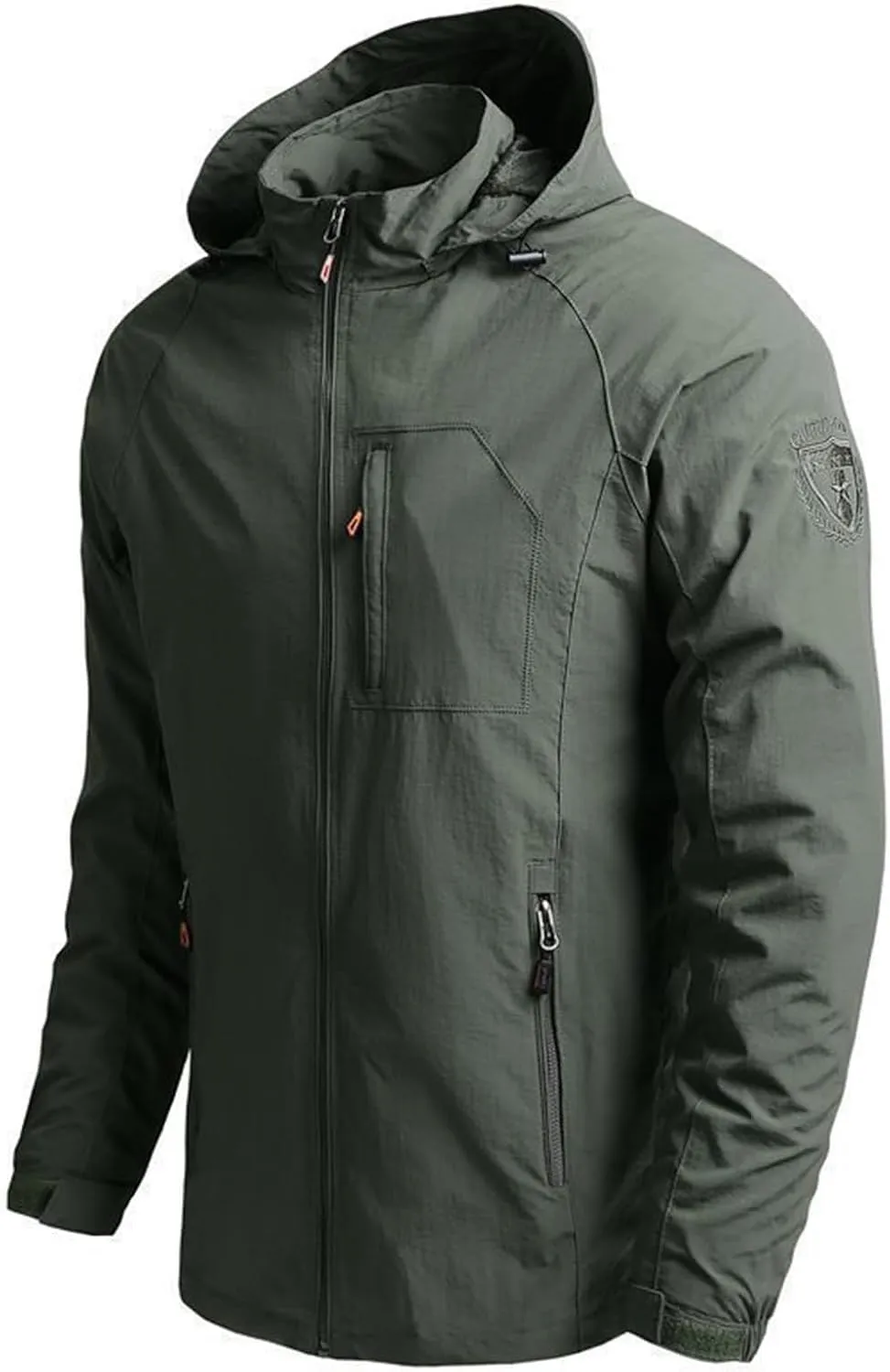 FMCHICO Men's Lightweight Waterproof Hooded Rain Jacket Outdoor Raincoat Jacket for Hiking Travel