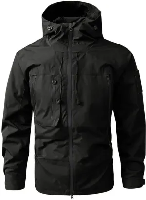 FMCHICO Mens Rain Jacket Waterproof with Hooded Hiking Coat Lightweight Windbreaker