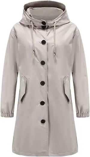FMCHICO Rain Jacket Women Waterproof Lightweight Raincoat with Hood for Hiking Outdoor Travel
