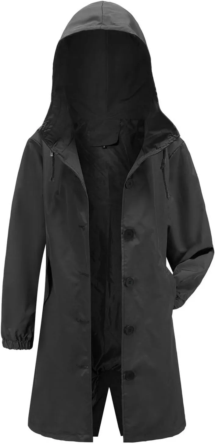 FMCHICO Rain Jacket Women Waterproof Lightweight Raincoat with Hood for Hiking Outdoor Travel