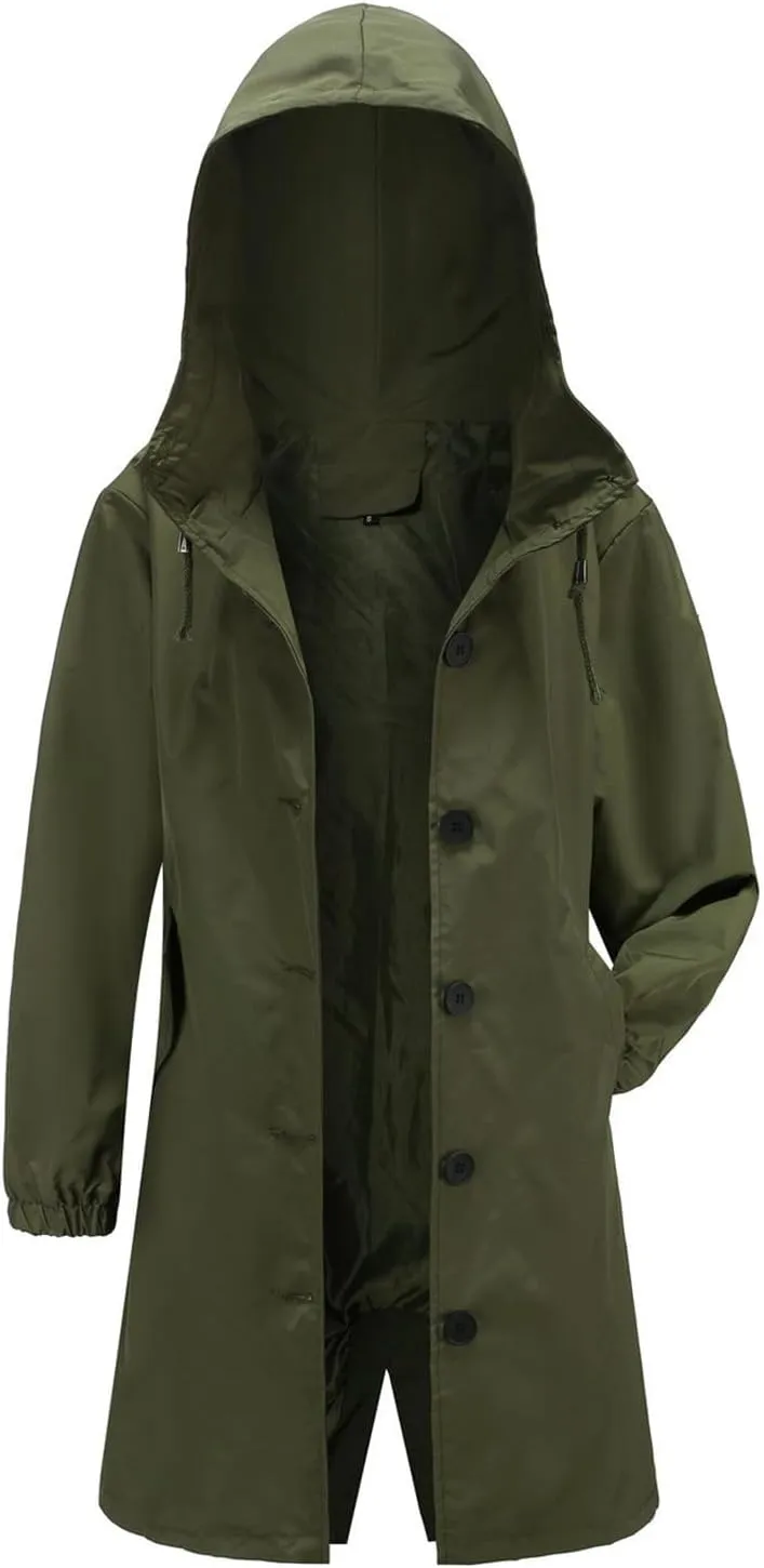 FMCHICO Rain Jacket Women Waterproof Lightweight Raincoat with Hood for Hiking Outdoor Travel
