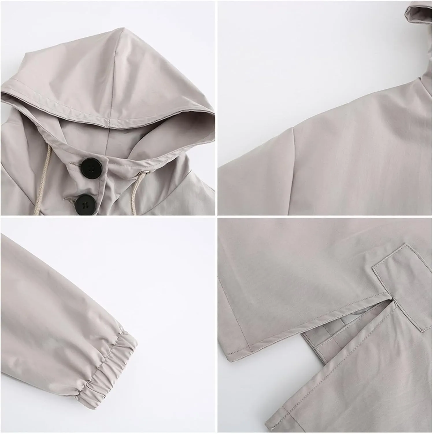 FMCHICO Rain Jacket Women Waterproof Lightweight Raincoat with Hood for Hiking Outdoor Travel