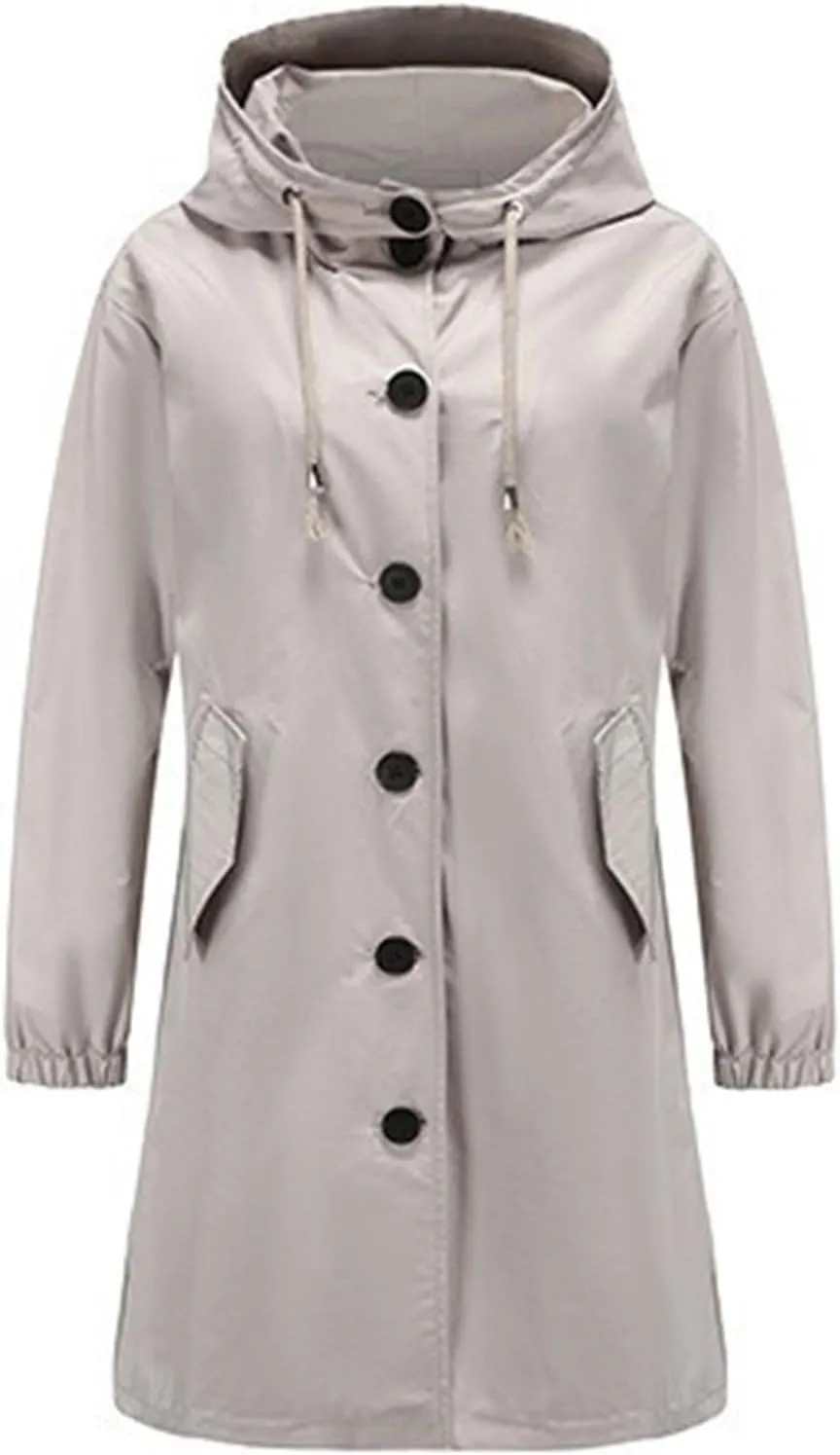 FMCHICO Rain Jacket Women Waterproof Lightweight Raincoat with Hood for Hiking Outdoor Travel