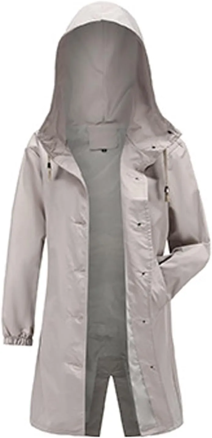FMCHICO Rain Jacket Women Waterproof Lightweight Raincoat with Hood for Hiking Outdoor Travel