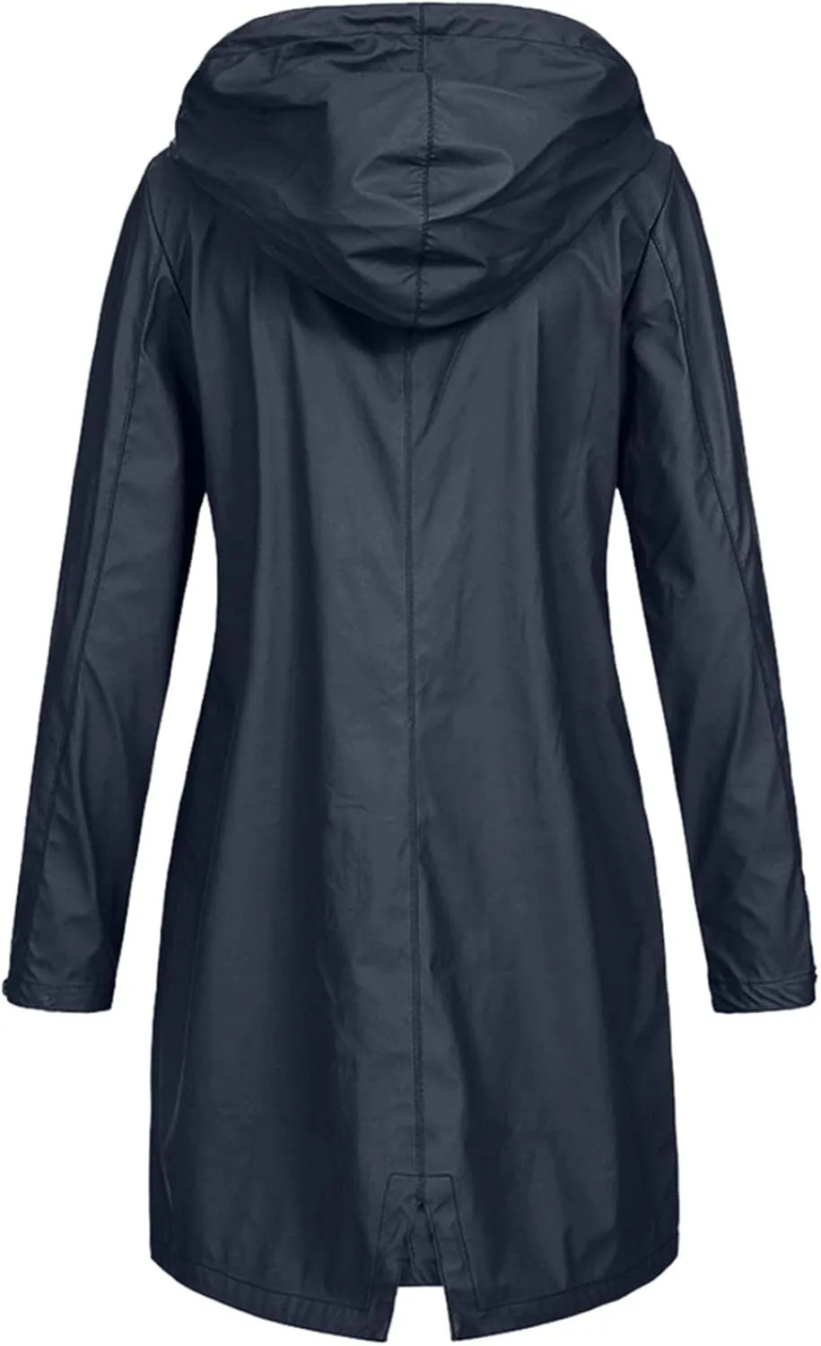 FMCHICO Women's Long Rain Jacket Waterproof Lightweight Hooded Raincoat