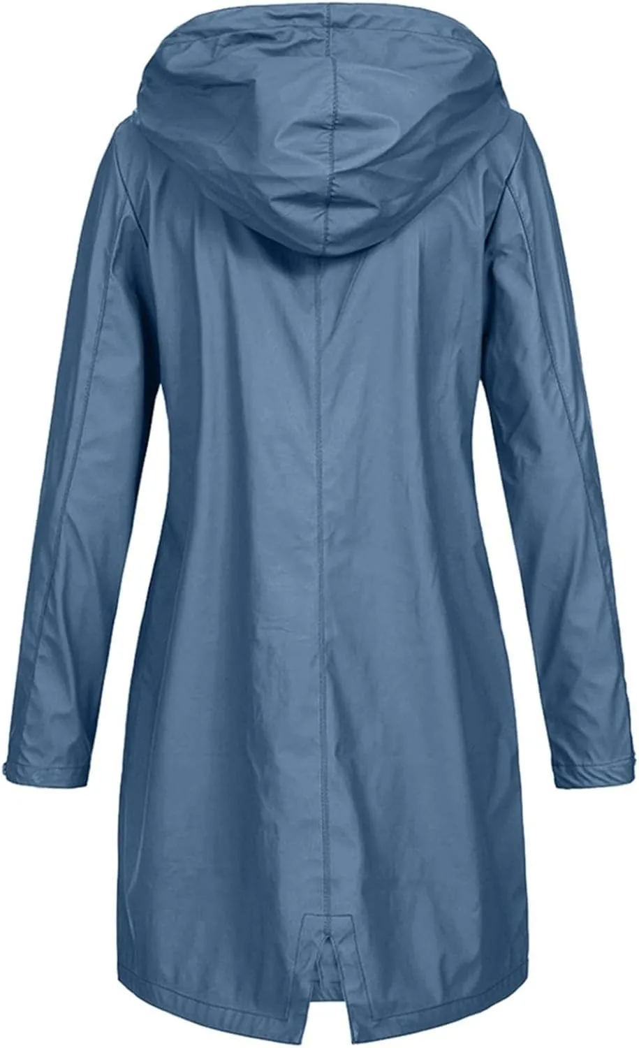 FMCHICO Women's Long Rain Jacket Waterproof Lightweight Hooded Raincoat