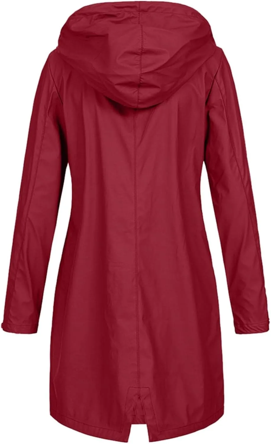 FMCHICO Women's Long Rain Jacket Waterproof Lightweight Hooded Raincoat