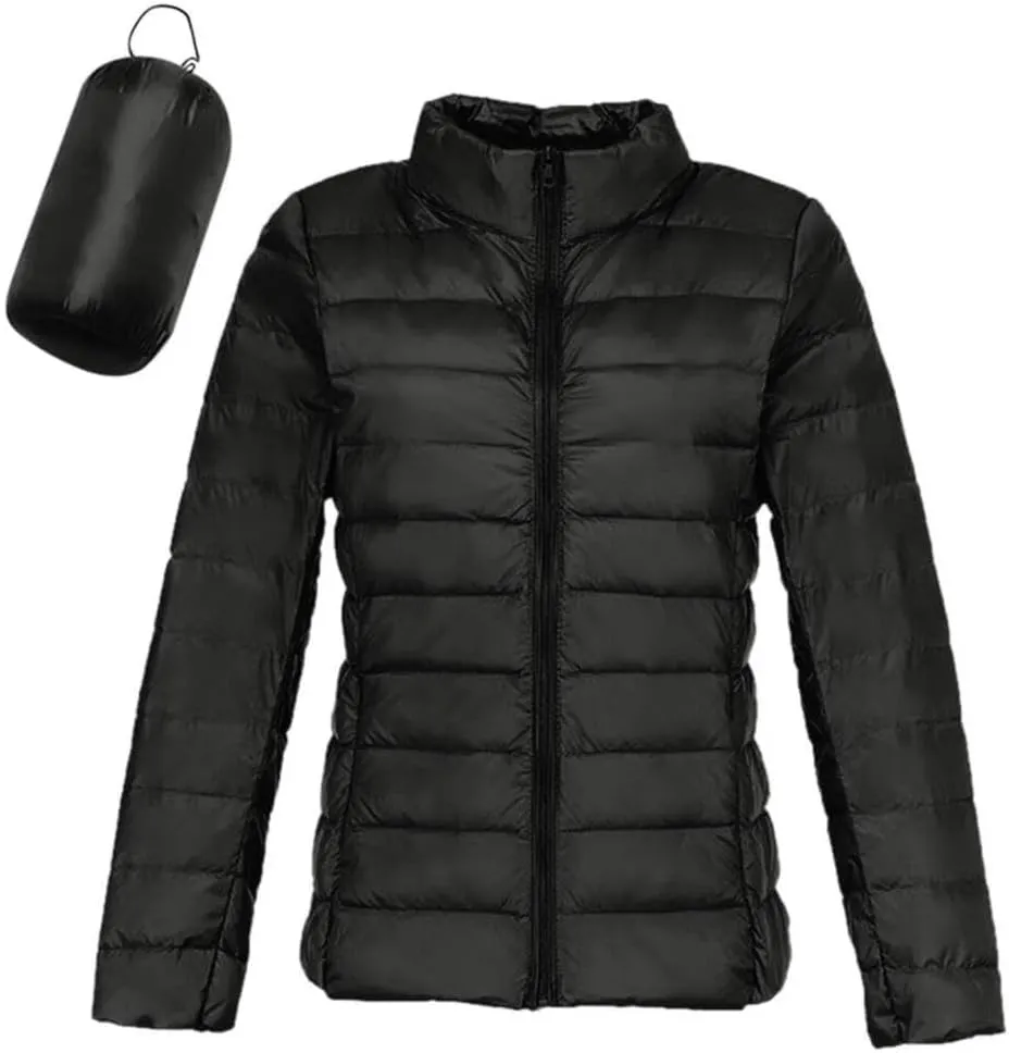 FMCHICO Women's Packable Down Jacket Lightweight Puffer Jacket Hooded Winter Coat