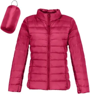FMCHICO Women's Packable Down Jacket Lightweight Puffer Jacket Hooded Winter Coat