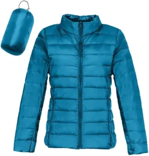FMCHICO Women's Packable Down Jacket Lightweight Puffer Jacket Hooded Winter Coat