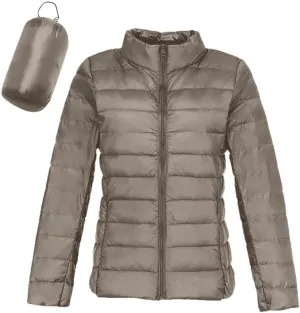 FMCHICO Women's Packable Down Jacket Lightweight Puffer Jacket Hooded Winter Coat