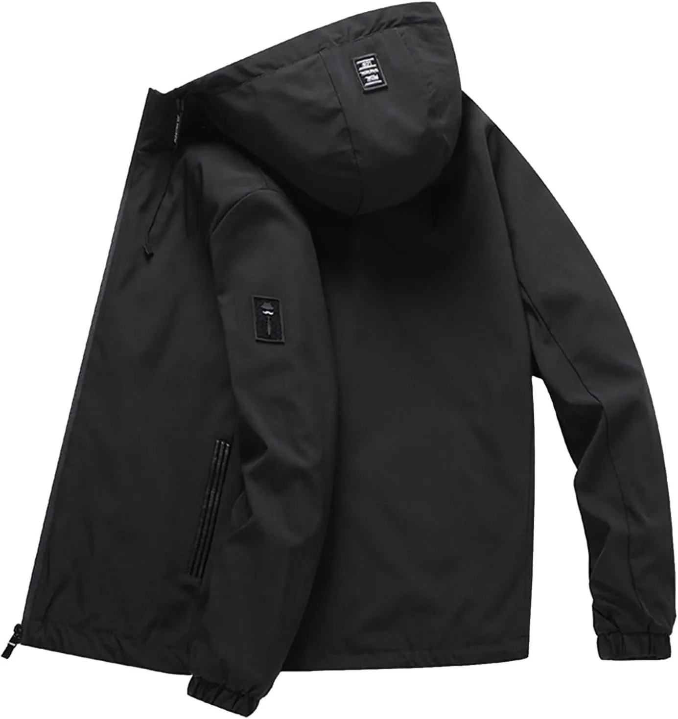Full Zip Outdoor Jackets for Men Waterproof Fall Winter Trendy Rain Coats Windproof Hooded Clothes Hiking Plus Size Hoodies