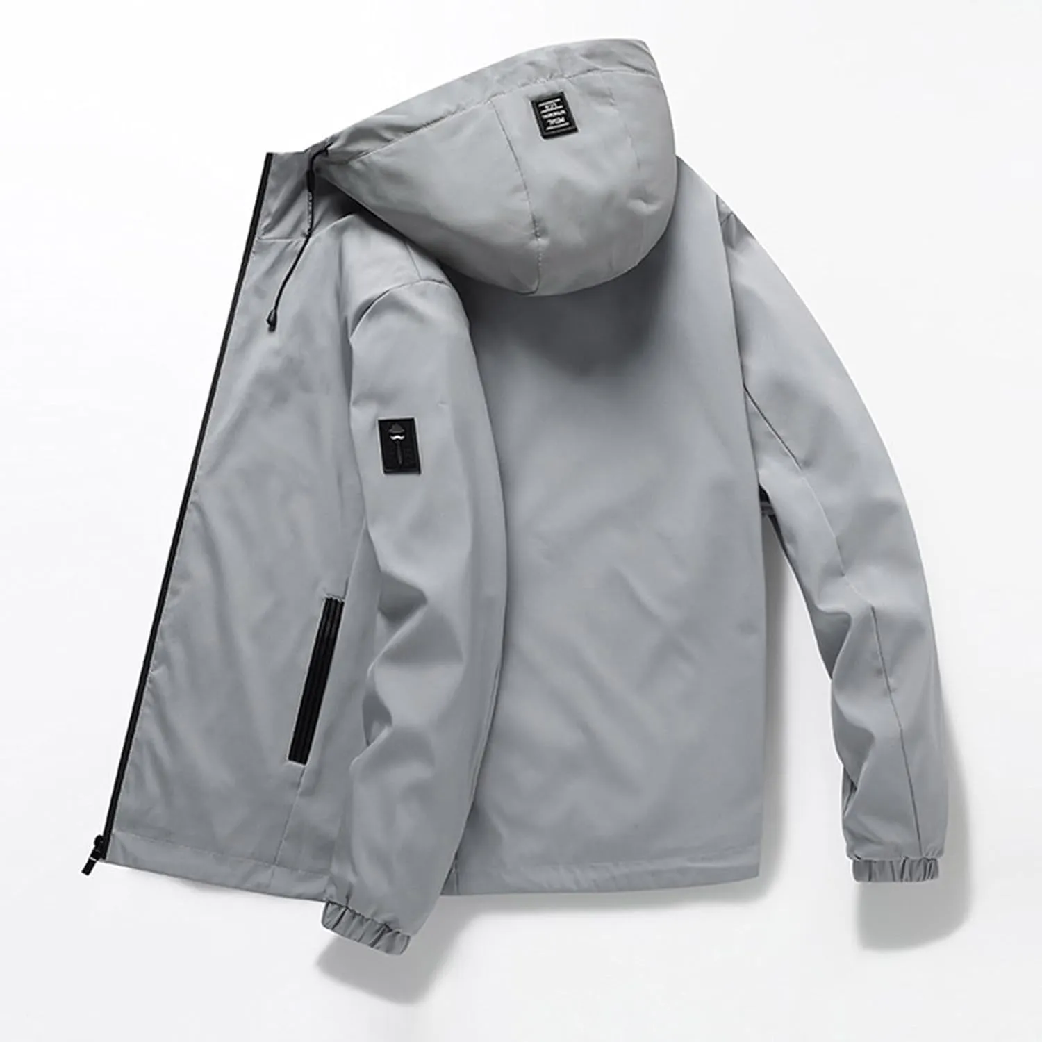Full Zip Outdoor Jackets for Men Waterproof Fall Winter Trendy Rain Coats Windproof Hooded Clothes Hiking Plus Size Hoodies