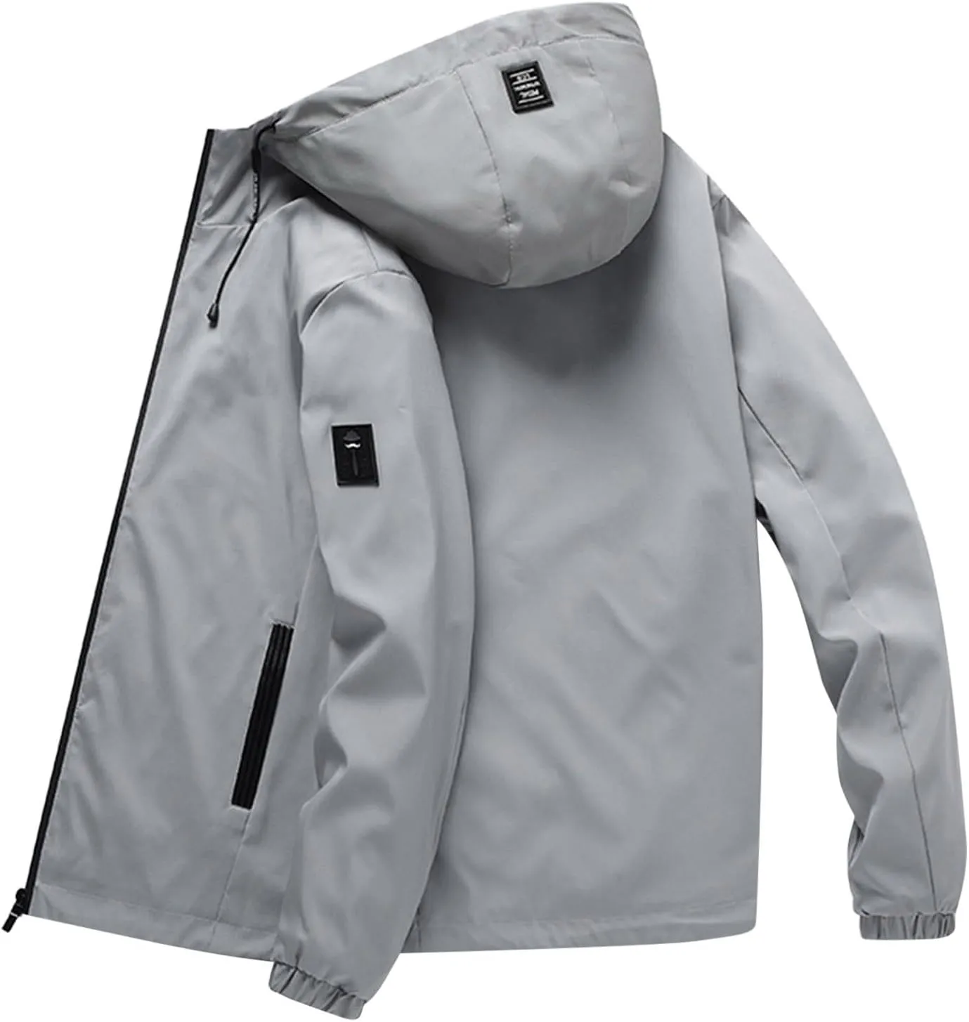 Full Zip Outdoor Jackets for Men Waterproof Fall Winter Trendy Rain Coats Windproof Hooded Clothes Hiking Plus Size Hoodies