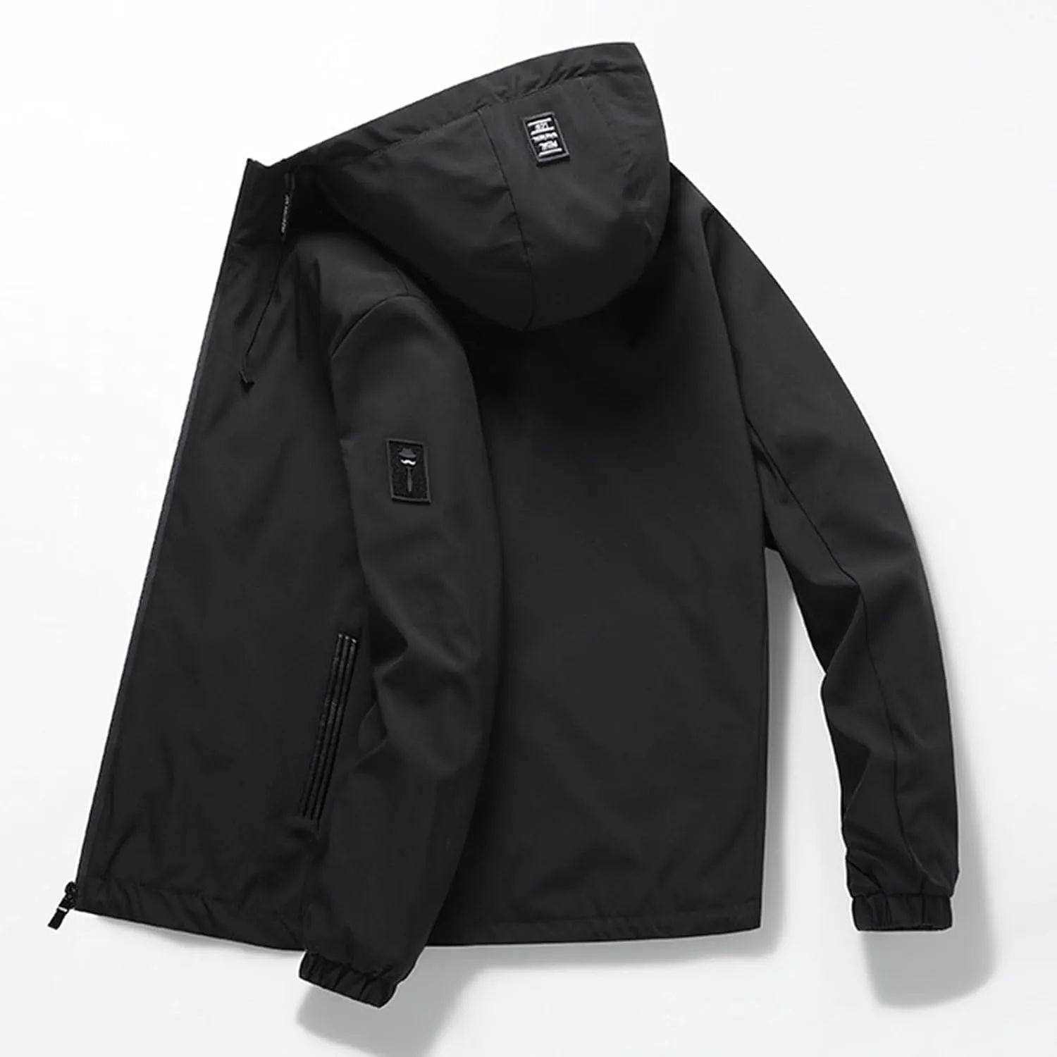 Full Zip Outdoor Jackets for Men Waterproof Fall Winter Trendy Rain Coats Windproof Hooded Clothes Hiking Plus Size Hoodies