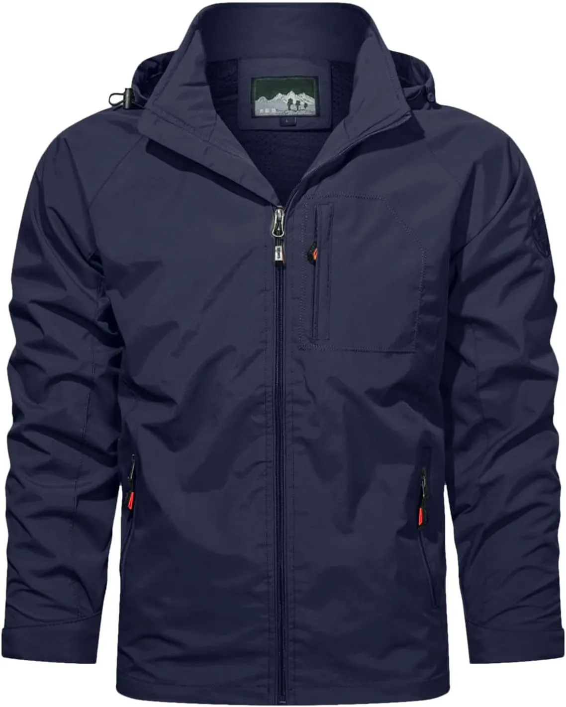 Full Zip Outdoor Jackets for Men Waterproof Fall Winter Trendy Rain Coats Windproof Hooded Clothes Hiking Plus Size Hoodies